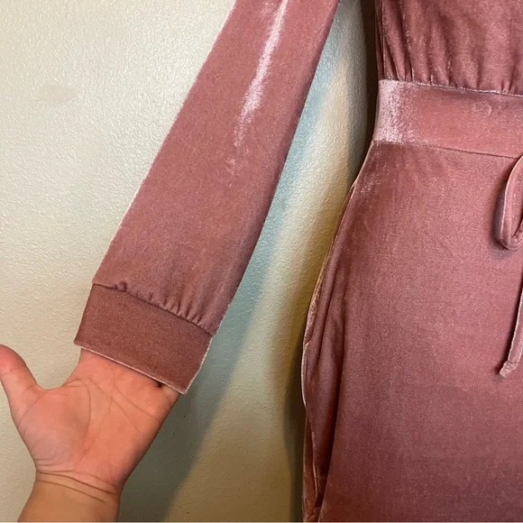 Fashion Nova Pink‎ Velour Off the Shoulder Dress Size Large - Picture 4 of 7